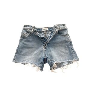 Rollas Size 27 Distressed Denim Cutoff Shorts High Rise Frayed Hem Festival Boho